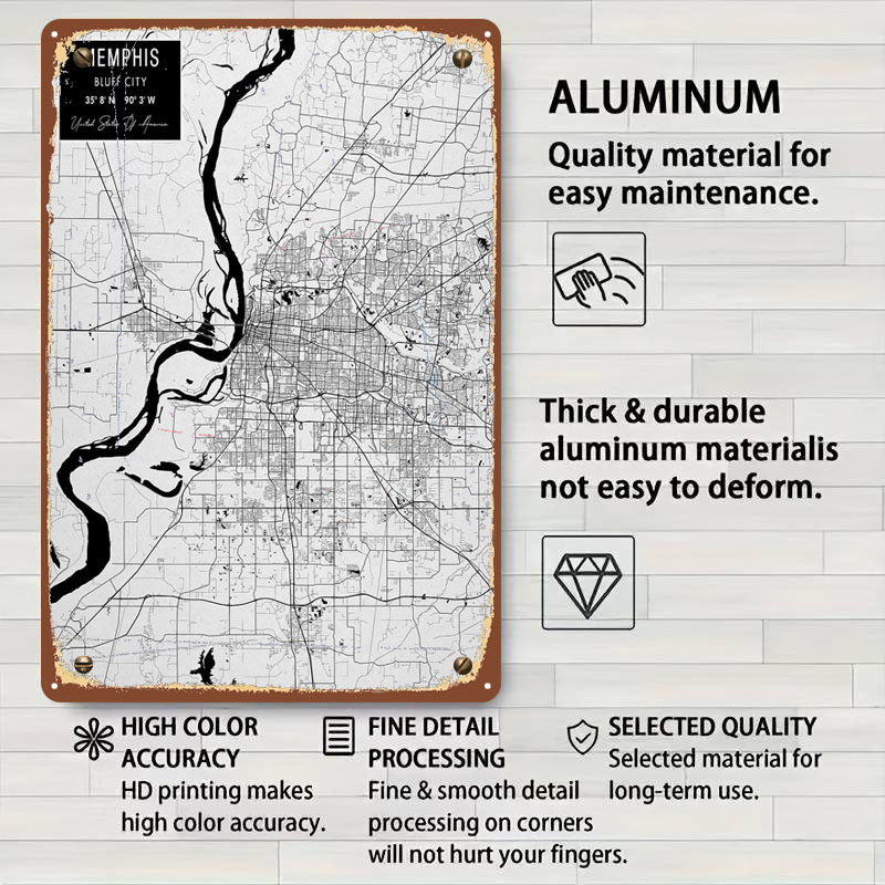 Memphis TN USA blikken borden  - Custom Map Poster recensie en prijs