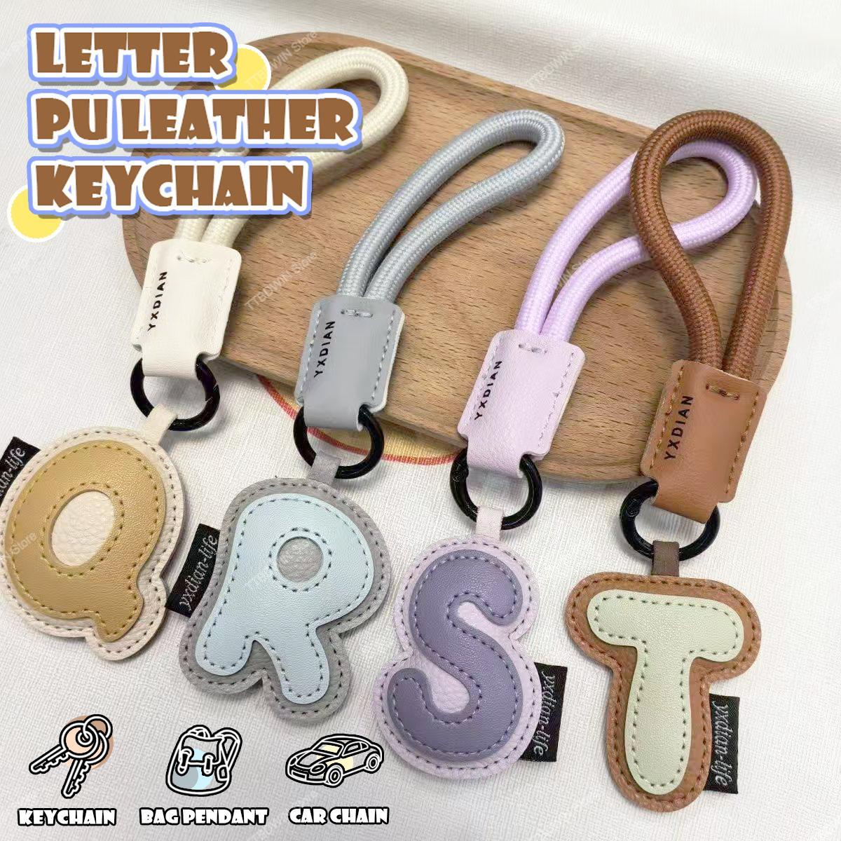 26 alfabet PU lederen sleutelh - Monogram Keychain Leather recensie en prijs