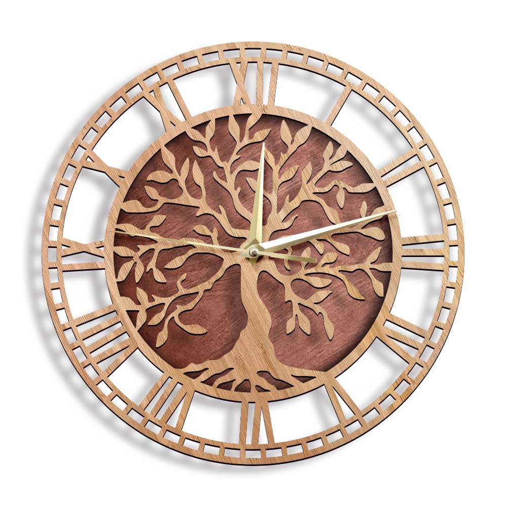 Levensboom Houten Wandklok Boe - Family Tree Print recensie en prijs