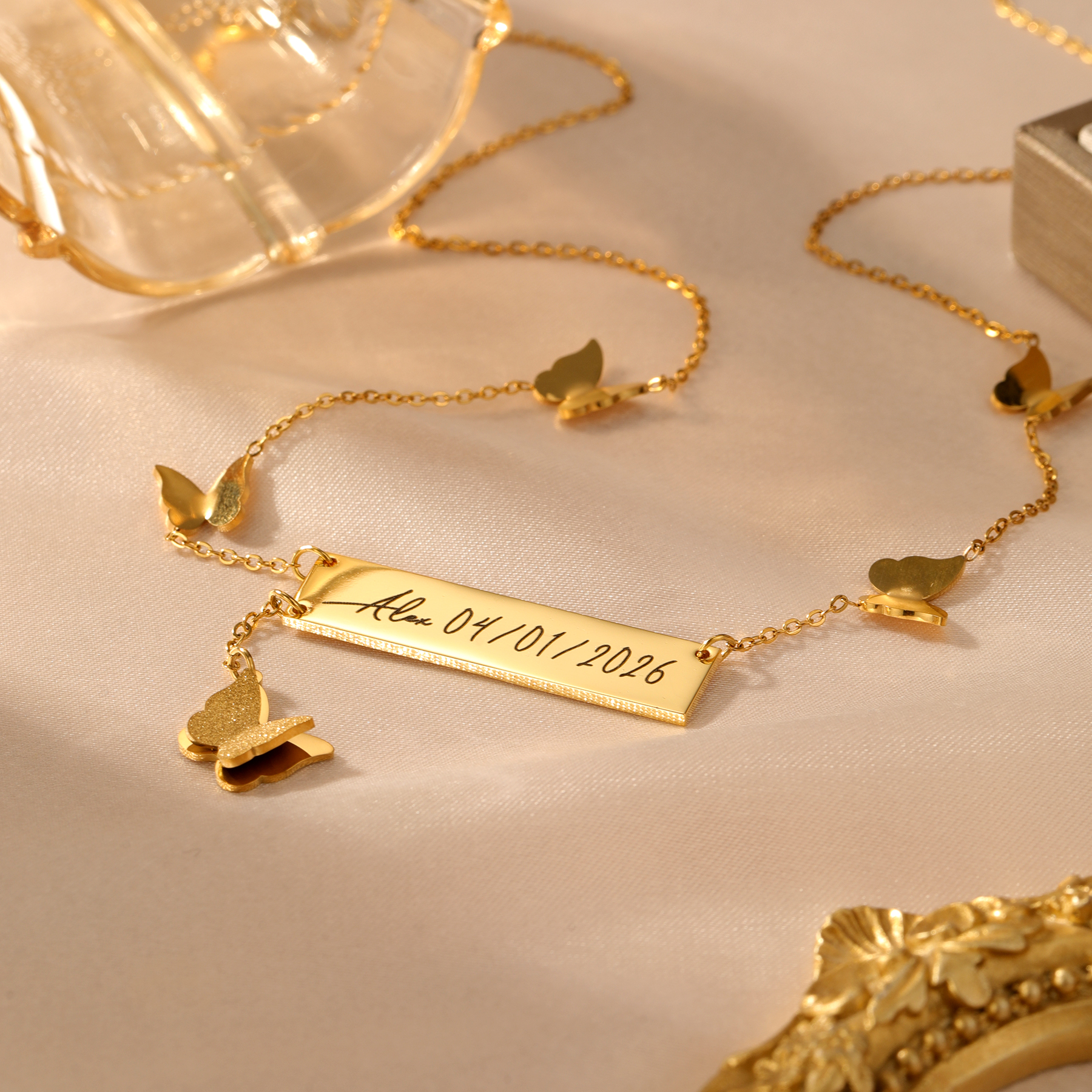 Gepersonaliseerde vlinder naam - Handwriting Necklace Bar recensie en prijs