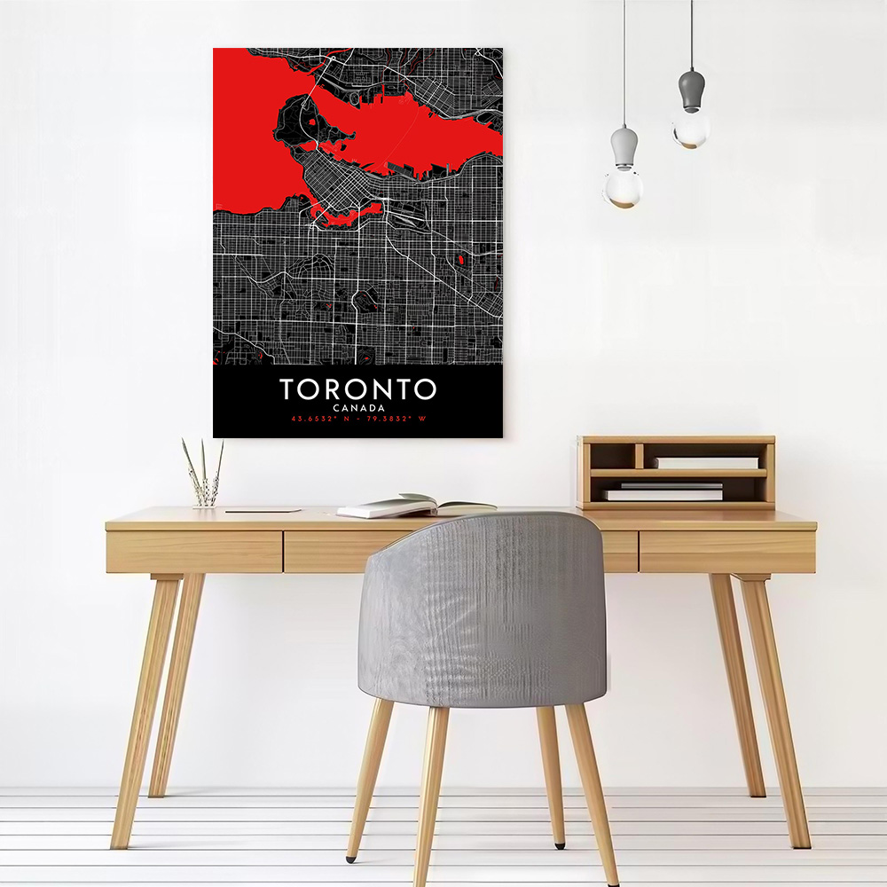 Toronto Dark Map Canvas Wall A - Custom Map Poster recensie en prijs
