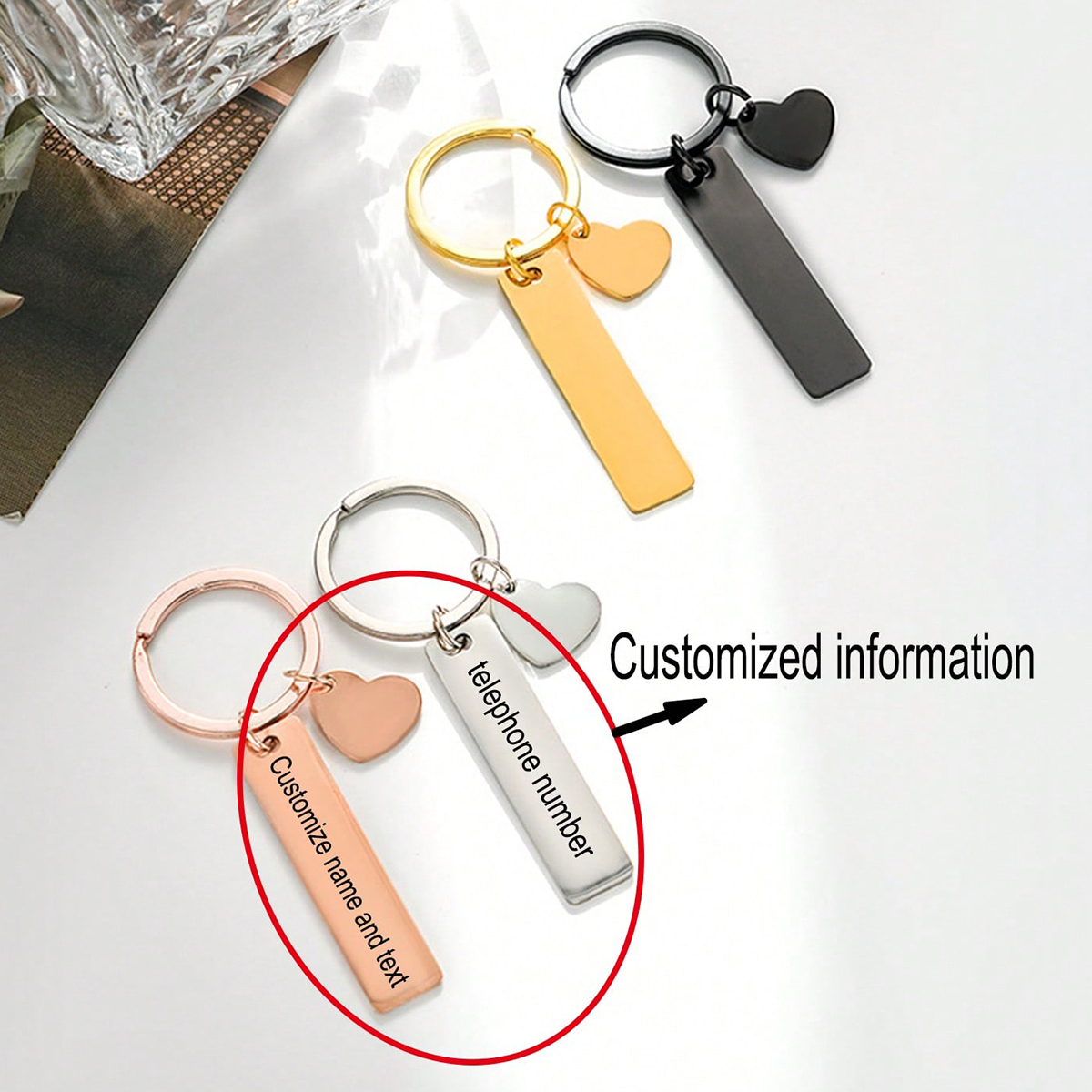 Aangepaste tekst sleutelhanger - Initial Ring Custom recensie en prijs