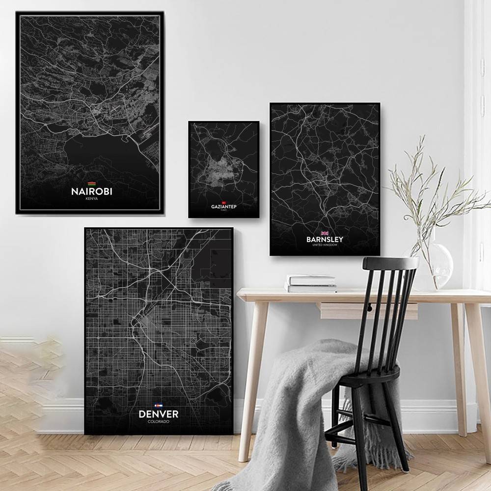 Parijs Londen New York CUSTOM  - Custom Map Poster recensie en prijs