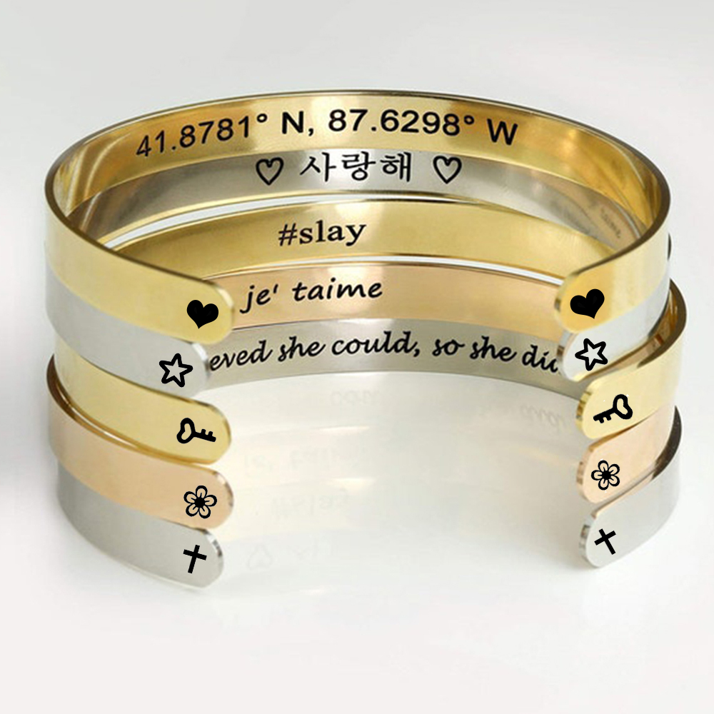 Op maat gemaakte gegraveerde n - Coordinates Bracelet recensie en prijs