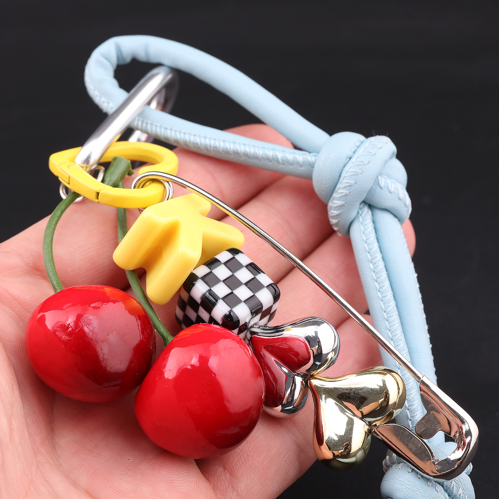 Y2k schattig kersenalfabet PU  - Monogram Keychain Leather recensie en prijs