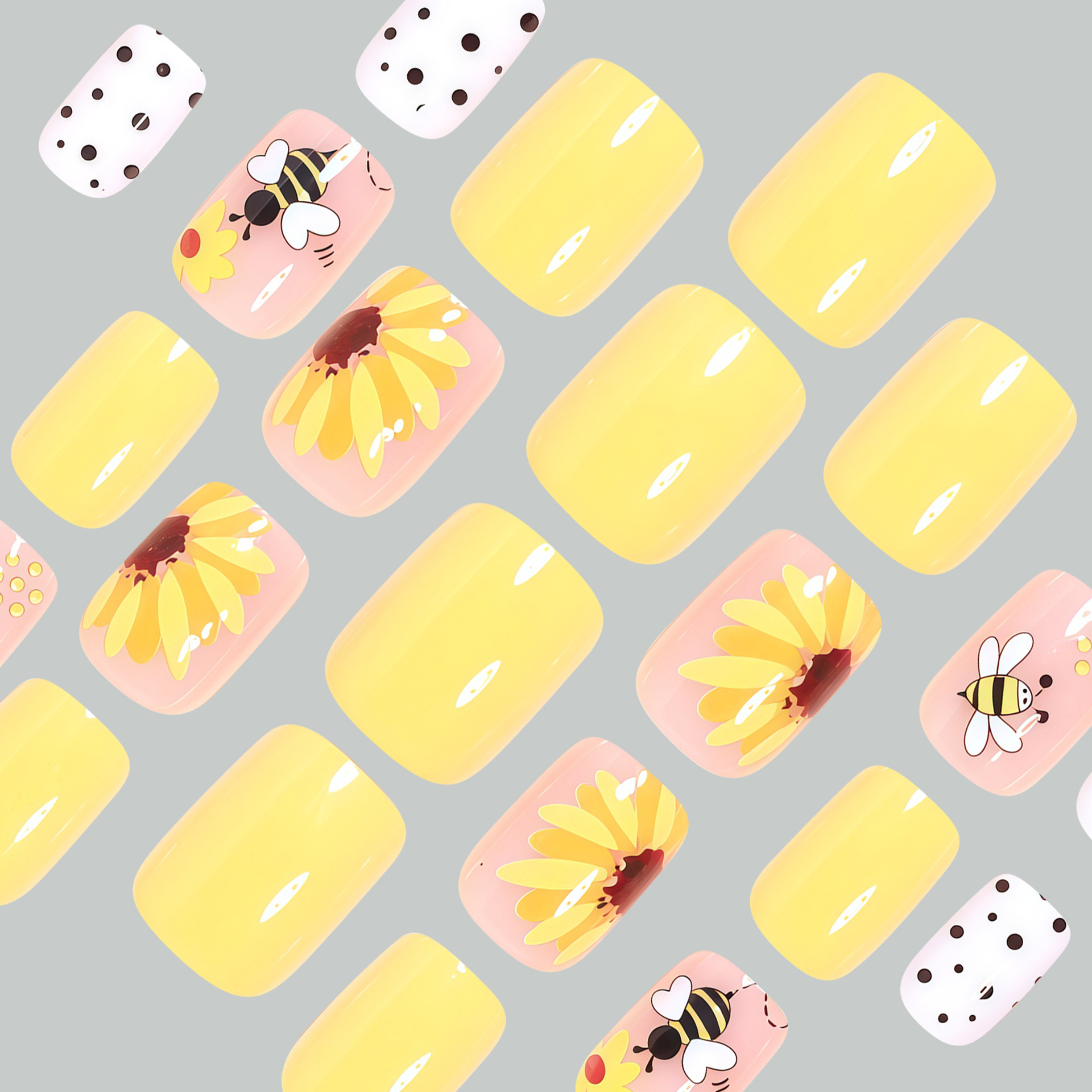 Korte vierkante nepnagels voor - Pressed Flower Art recensie en prijs