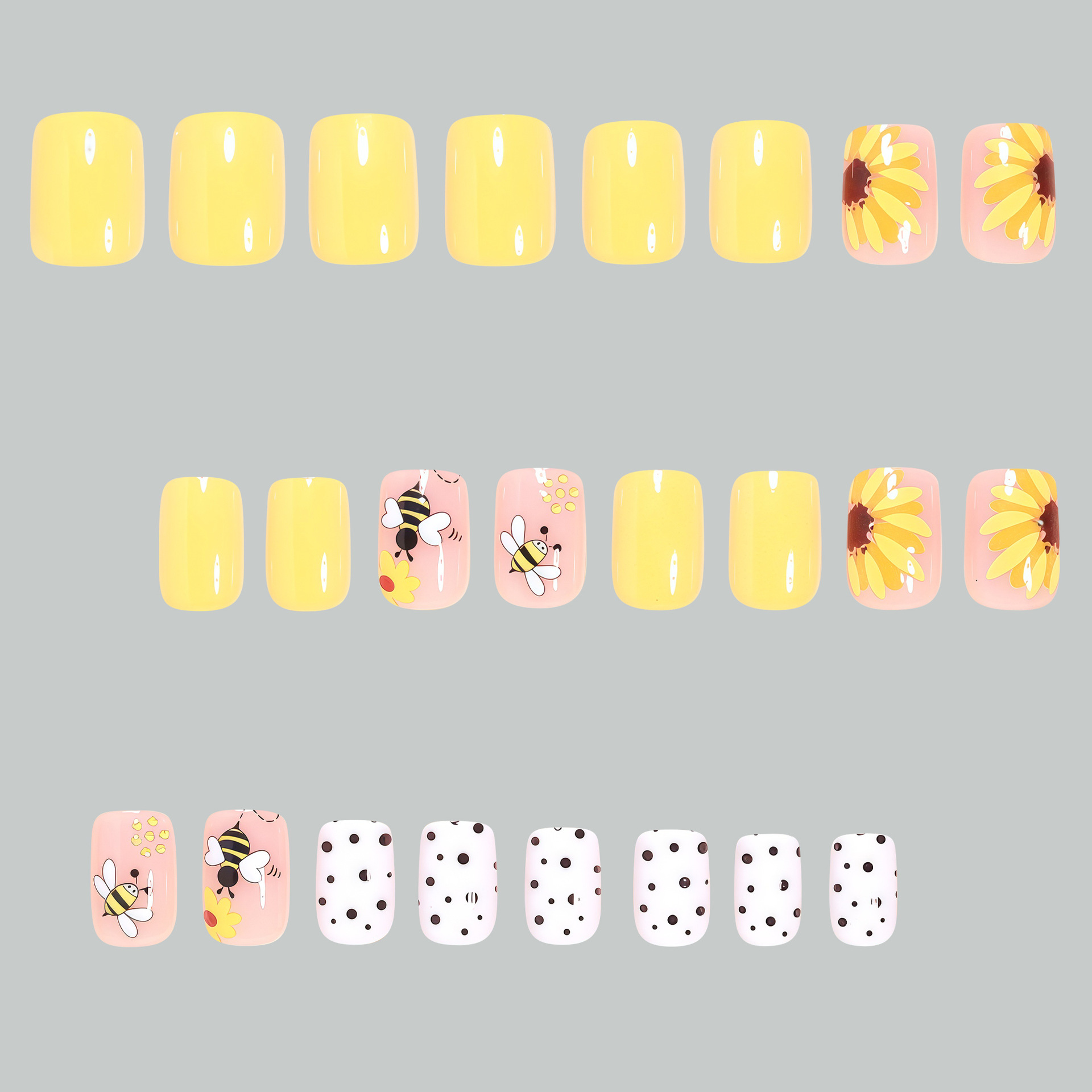 Korte vierkante nepnagels voor - Pressed Flower Art recensie en prijs
