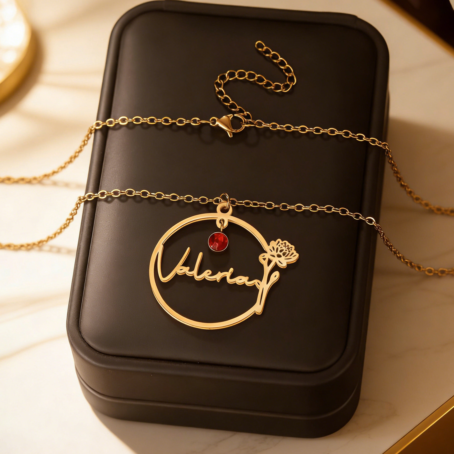 Haiyufly aangepaste naamkettin - Birth Flower Necklace recensie en prijs