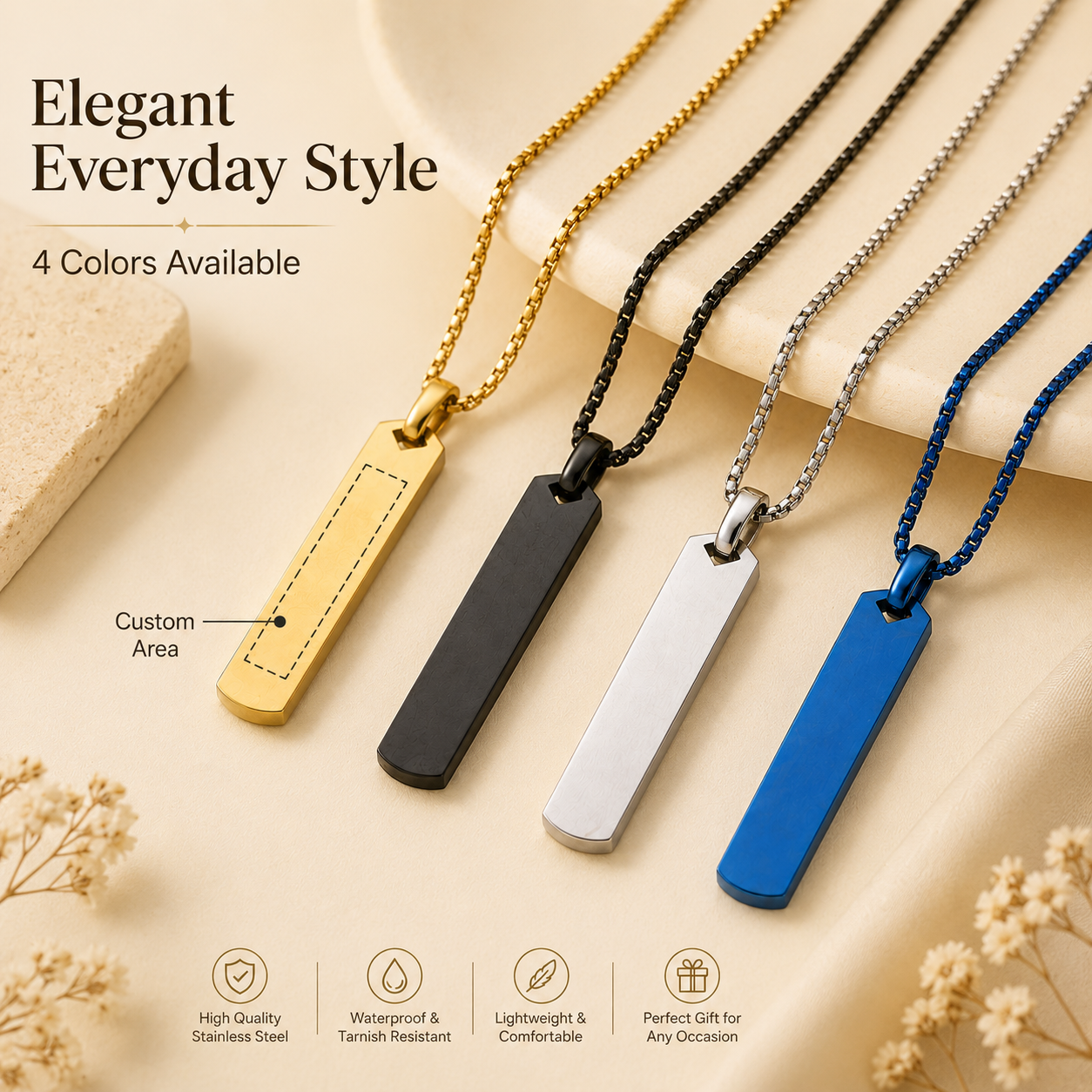 Aangepaste lange staafvormige  - Name Necklace Custom recensie en prijs