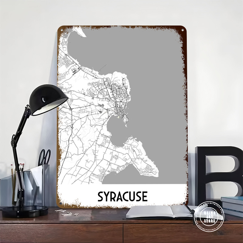 Syracuse stadskaart metalen po - Custom Map Poster recensie en prijs