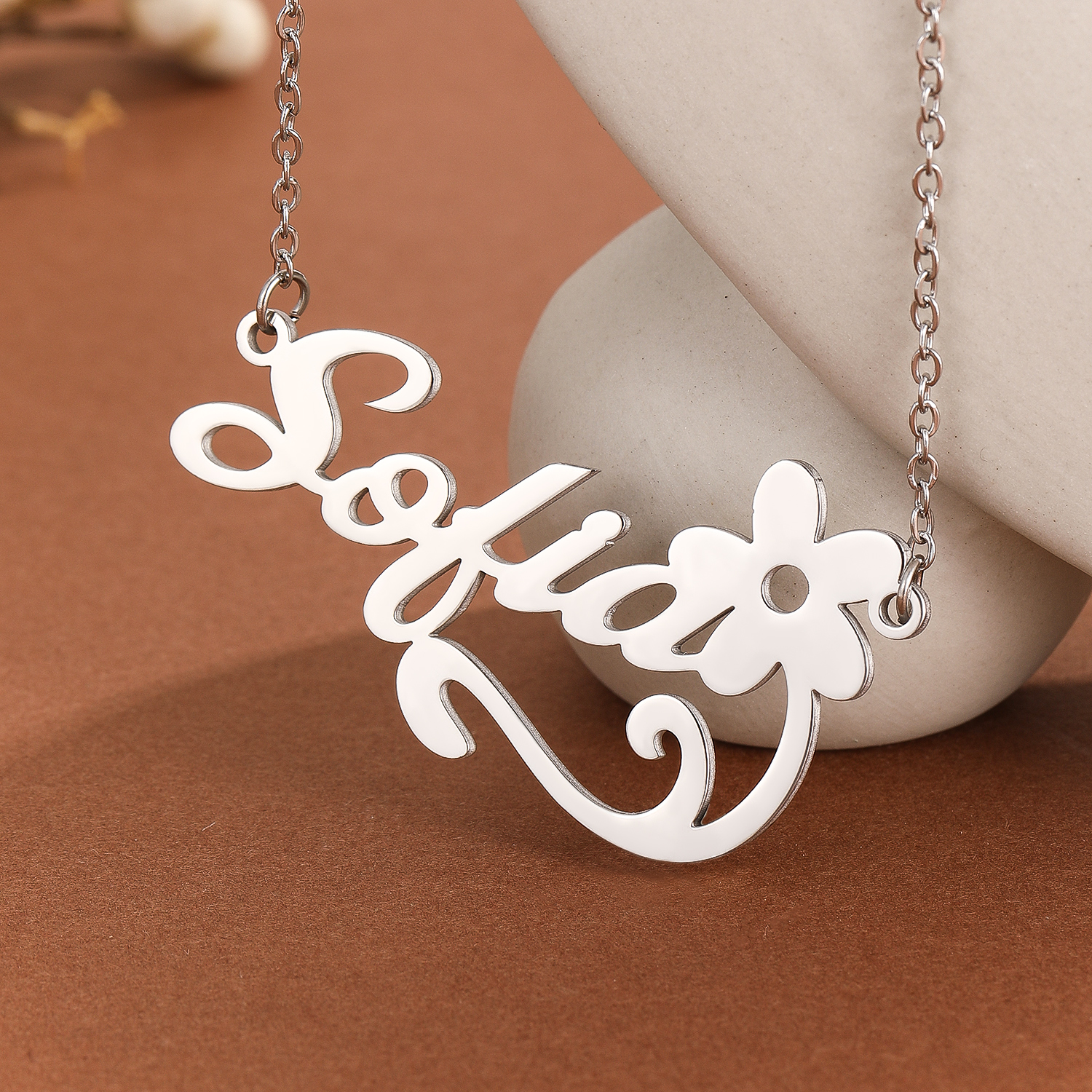 Roestvrijstalen Bloem Letter H - Name Necklace Custom recensie en prijs