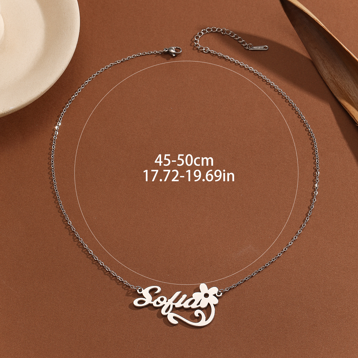 Roestvrijstalen Bloem Letter H - Name Necklace Custom recensie en prijs
