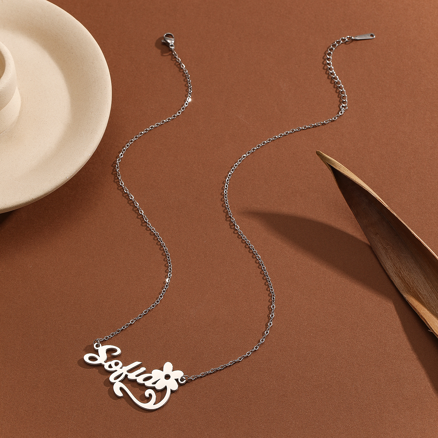 Roestvrijstalen Bloem Letter H - Name Necklace Custom recensie en prijs