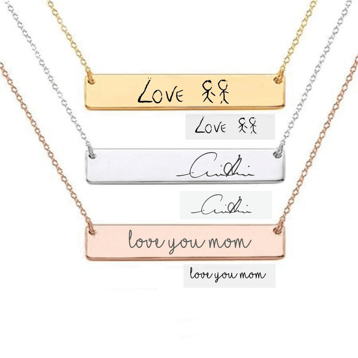 Actual Handwriting Bar Necklac - Handwriting Necklace Bar recensie en prijs