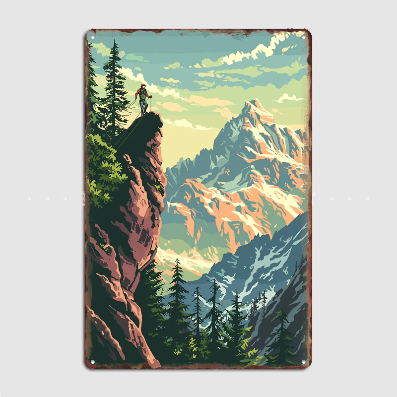 Berglandschap Reisposter Metal - Custom Map Poster recensie en prijs