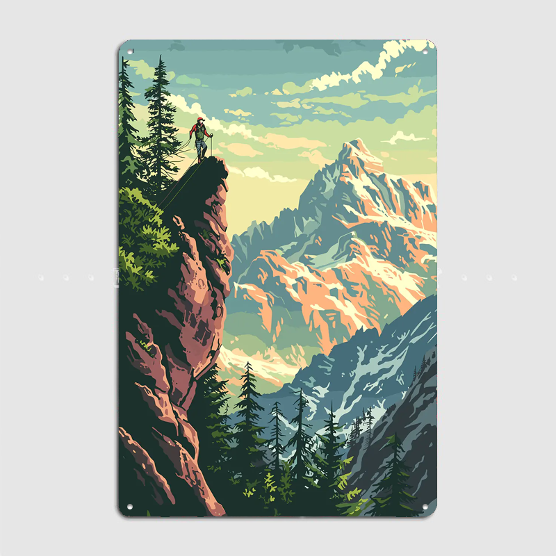 Berglandschap Reisposter Metal - Custom Map Poster recensie en prijs