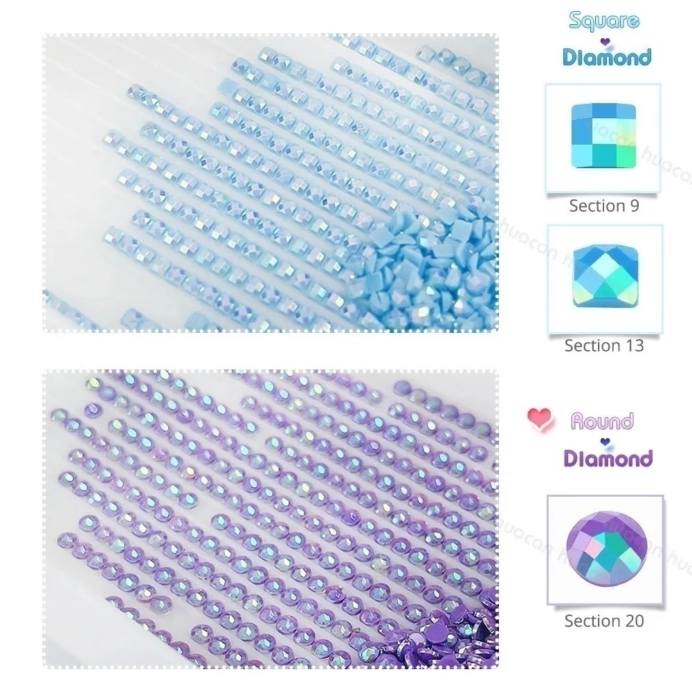 Frameloze, cartoon diamantschi - Photo Mosaic Print recensie en prijs