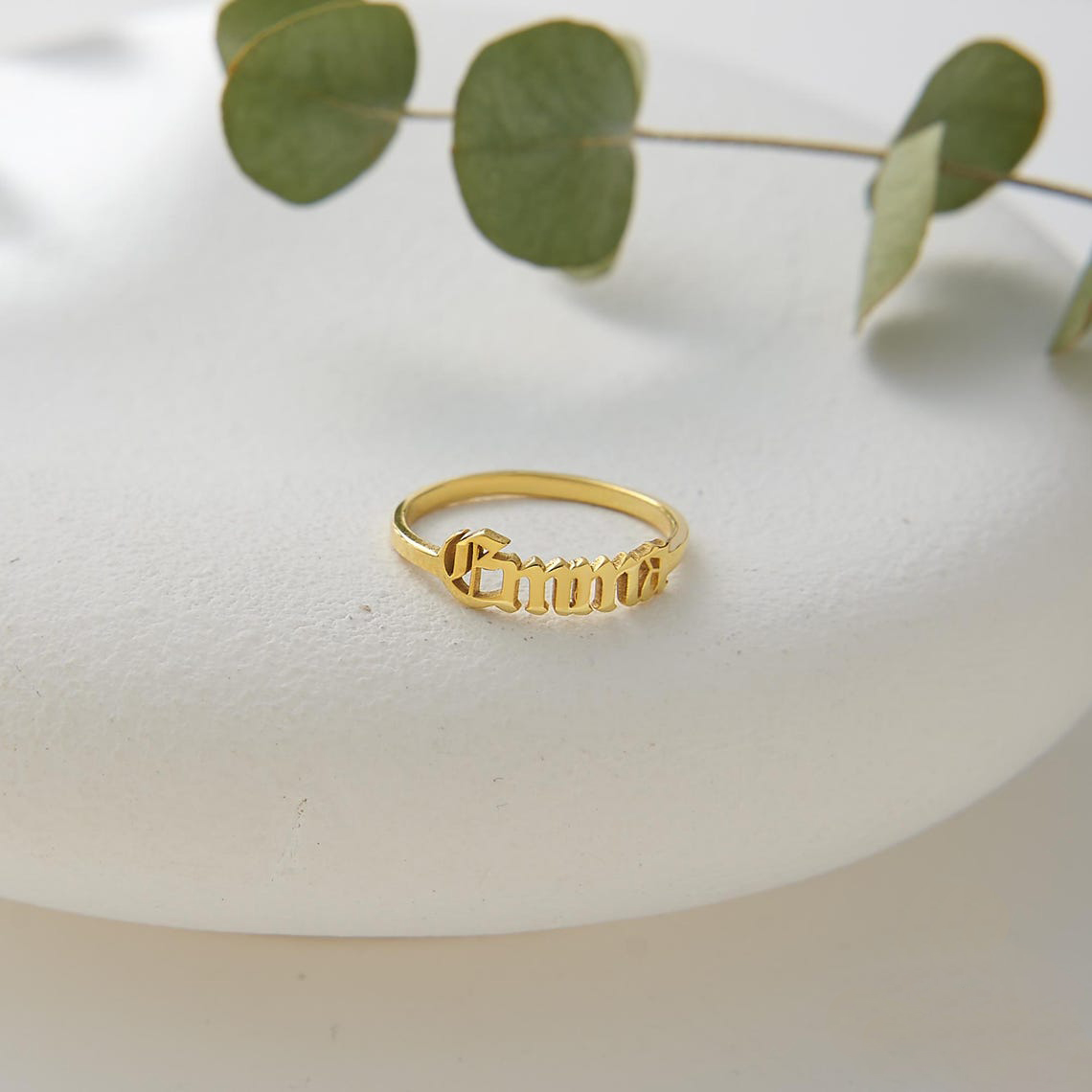 Aangepaste gouden ring vrouwen - Initial Ring Custom recensie en prijs