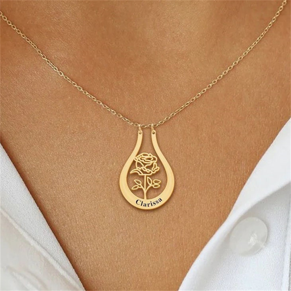 Gegraveerde naam geboorte bloe - Birth Flower Necklace recensie en prijs