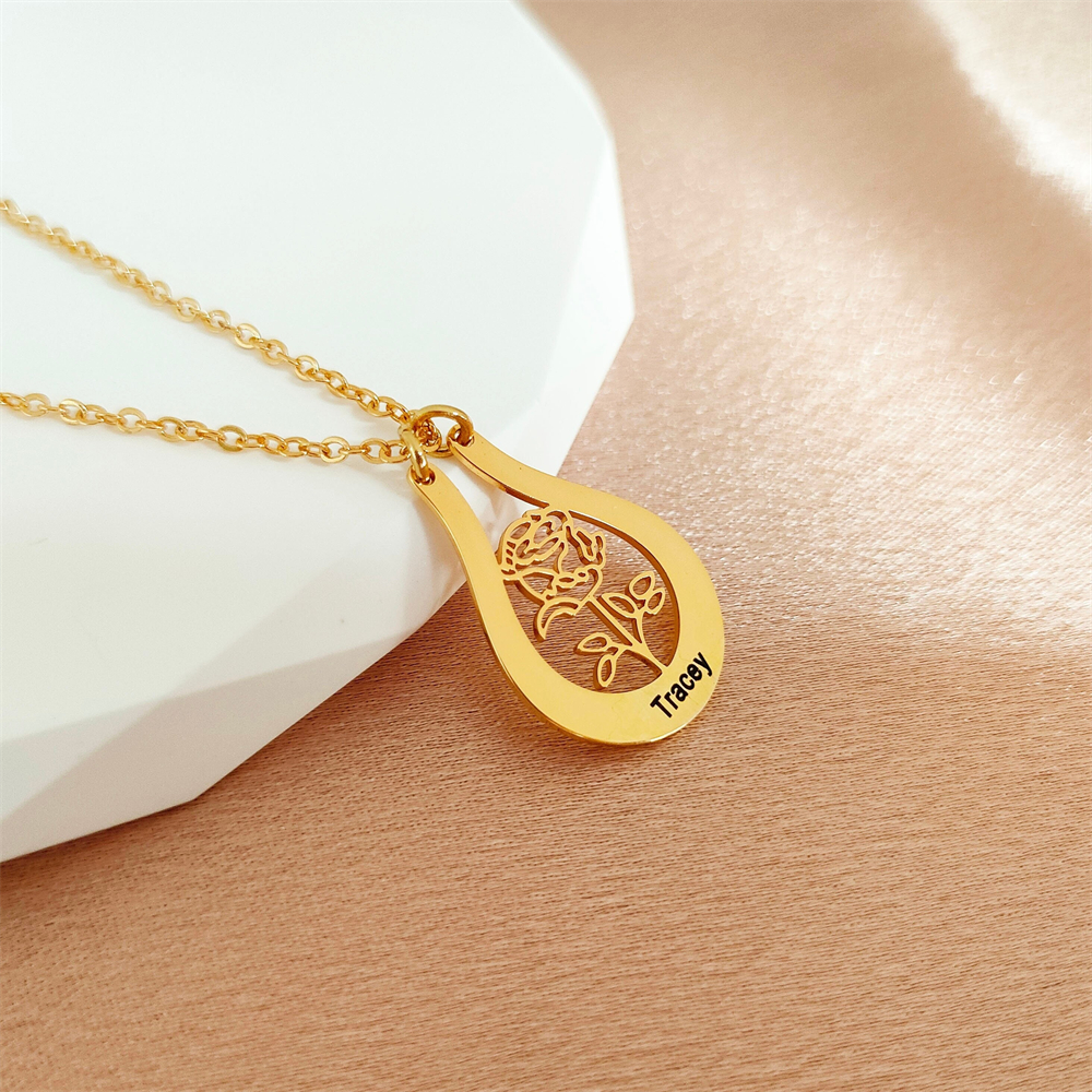 Gegraveerde naam geboorte bloe - Birth Flower Necklace recensie en prijs