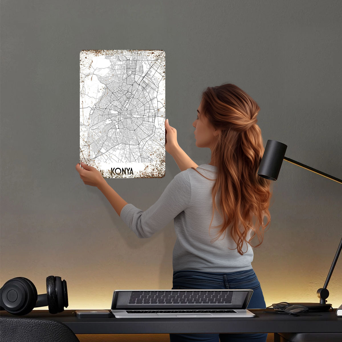 Konya stadskaart blik teken ka - Custom Map Poster recensie en prijs