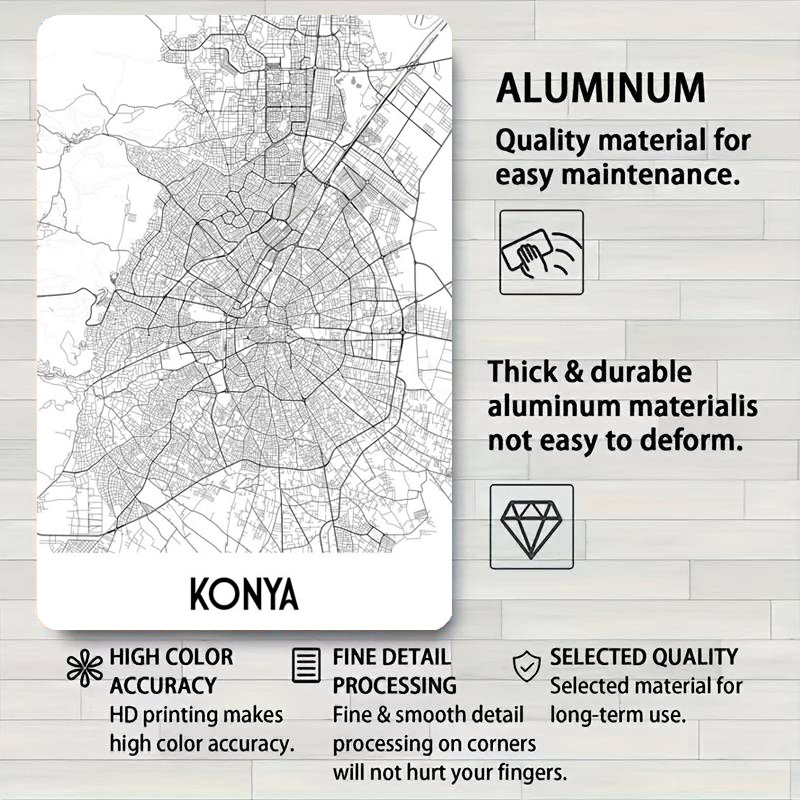Konya stadskaart blik teken ka - Custom Map Poster recensie en prijs